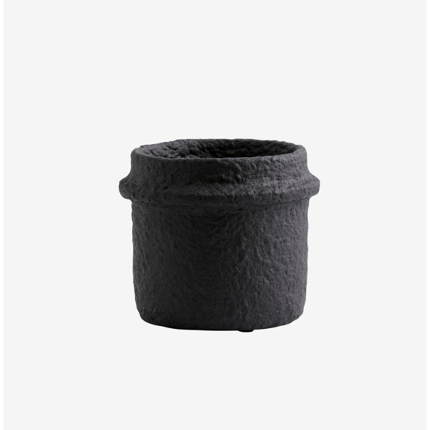 Decoratieve pot cement zwart
