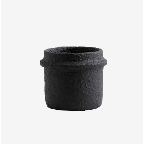 Decoratieve pot cement zwart