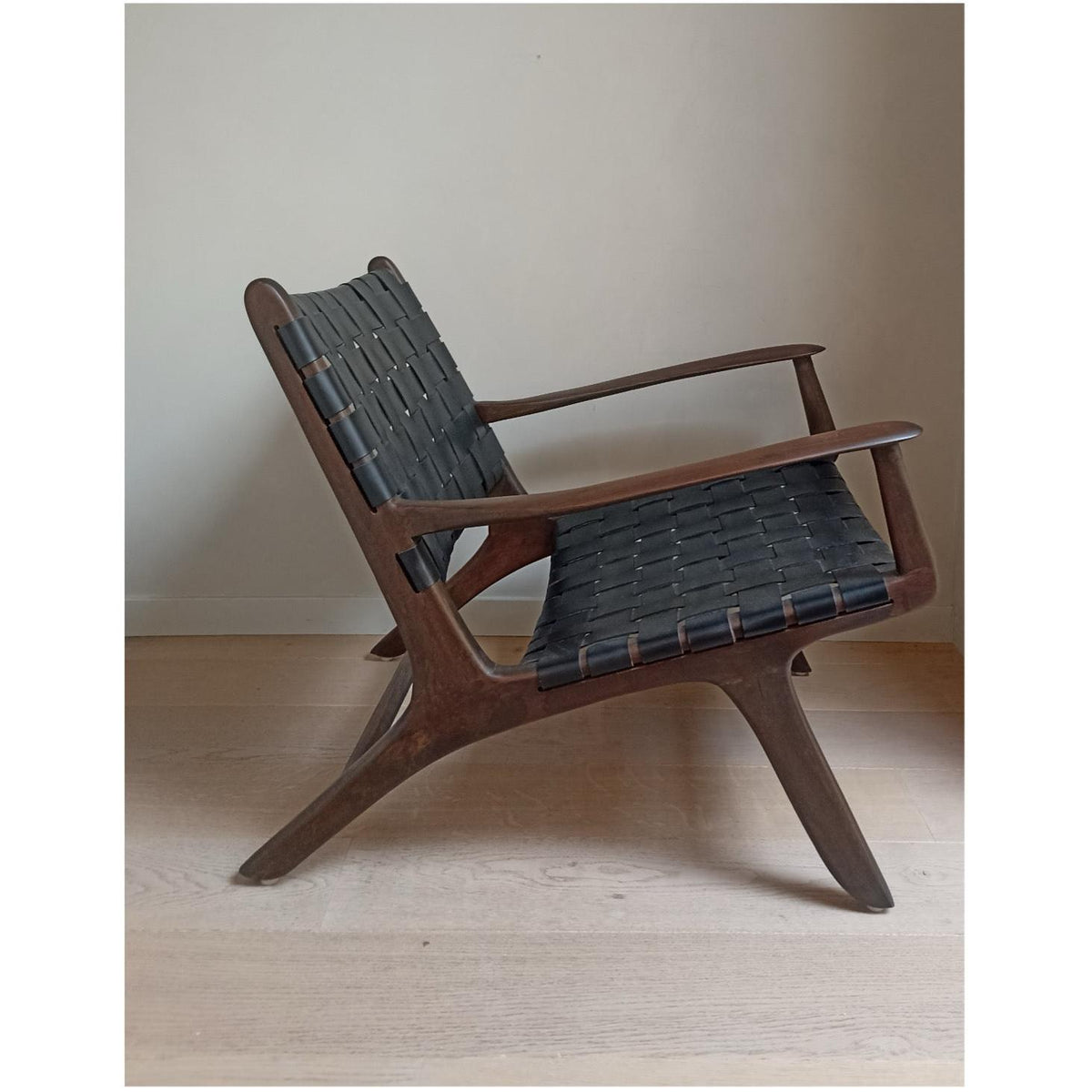 Fauteuil smoke/black leather