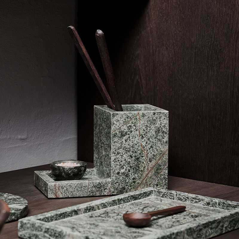 Dishwasher holder green marble