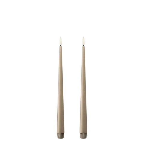 led taper candle nougat note H30cm