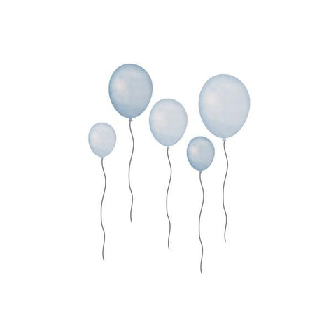 Muursticker ballonnen blauw 5st