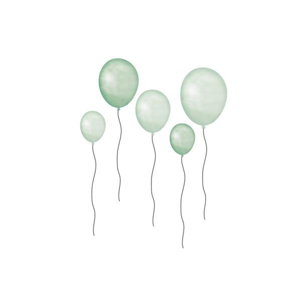 Muursticker ballonnen 5st - Groen