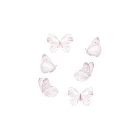 Muursticker vlinders 6st - wit