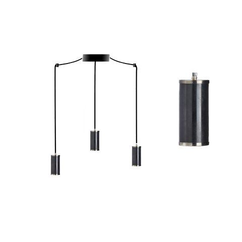 Hanglamp met 3 lampen black marble