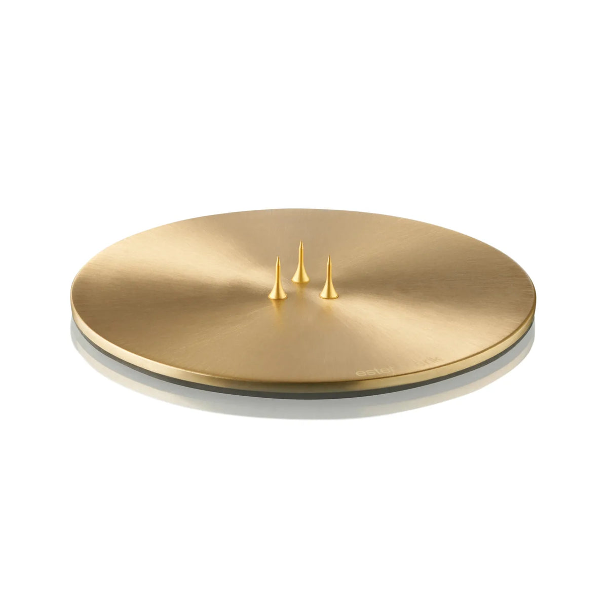 Candle plate mat goud Ø12cm