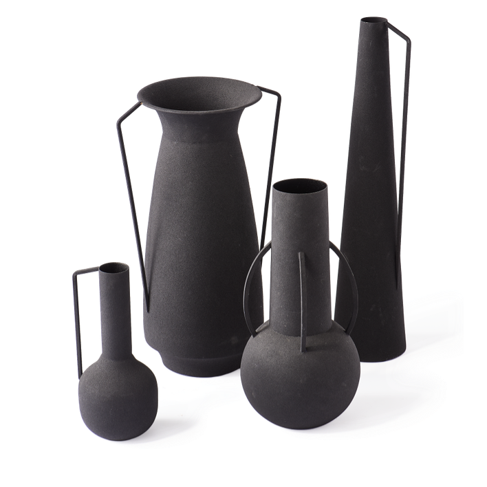 Set van 4 vazen zwart