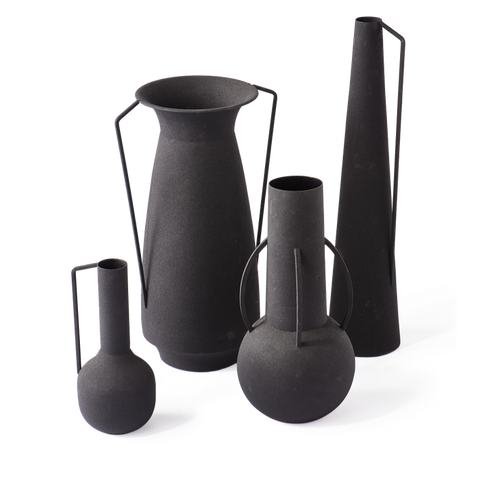 Set van 4 vazen zwart